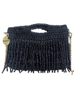 Palette - Jardin Midnight Iris Black Crochet Beaded Handbag