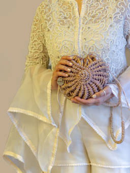 Palette - Tan Lumina Nerina Caramel Rhinestone Macrame Handbag with Detachable Straps