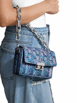 Palette - Patina Merine Iridescent Blue Sling Bag with Detachable Straps