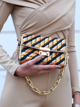 Palette - Multi-Colour Patina Panthera Sling Bag with Detachable Straps