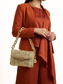 Palette - Patina Solis Full Metallic Gold Sling Bag with Detachable Straps