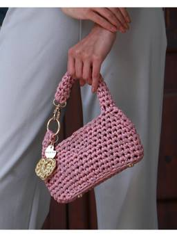 Palette - Terra Blush Pink Leatherette Crochet Handbag