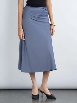 Cove and Lane - Satin Story Skirt Blue Sapphire