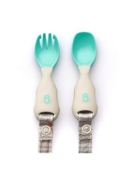 Bibado - Handi Cutlery- Attachable Weaning Cutlery Set Woodland Friends Grey