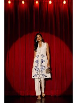 nona - Aira Long Jacket with Top and Pant - White