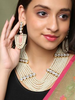 Zurooh - Pearl and Polki Raanihaar Set