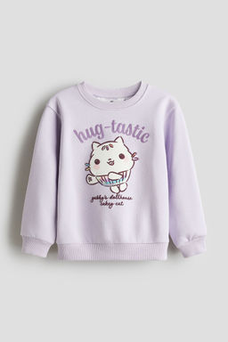 H&M - Girls Purple Motif-Detail Sweatshirt