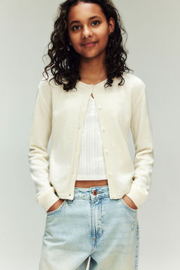 H&M - Girls White Cashmere-Blend Cardigan