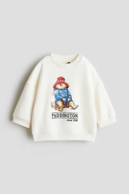 H&M - Boys White Print-Motif Sweatshirt