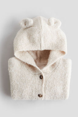 H&M - Boys Beige Hooded Boucla -Knit Cardigan