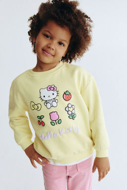 H&M - Girls Yellow Printed Sweatshirt