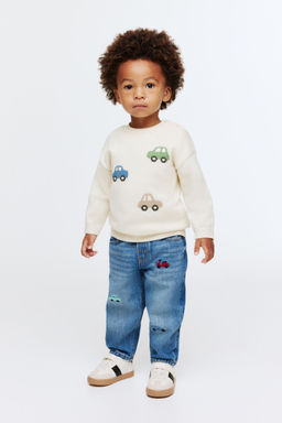 H&M - Boys White Jacquard-Knit Cotton Jumper
