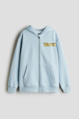 H&M - Boys Blue Motif-Detail Zip-Through Hoodie