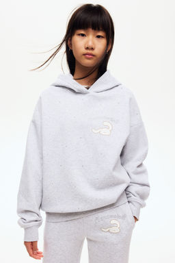 H&M - Girls Grey Motif-Detail Hoodie