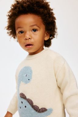 H&M - Boys Beige Motif-Detail Jumper