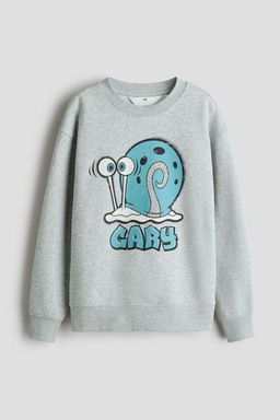 H&M - Boys Grey Print-Motif Sweatshirt