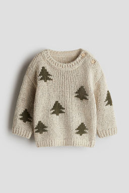 H&M - Boys Beige Jacquard-Knit Jumper