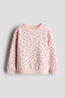 H&M - Girls Multi-Color Printed Brushed-Inside Sweatshirt