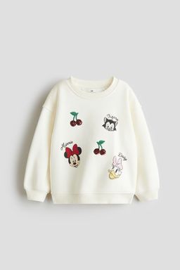H&M - Girls White Printed Sweatshirt