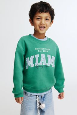 H&M - Boys Green Printed Sweatshirt
