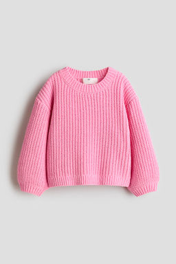 H&M - Girls Pink Chenille-Knit Jumper