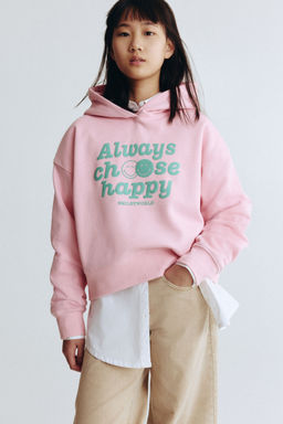 H&M - Girls Pink Motif-Detail Hoodie