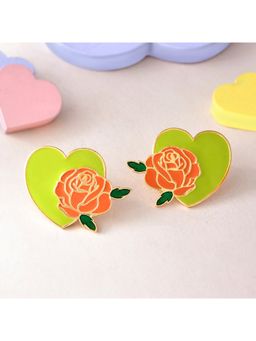 Voylla - Valentines Day Rose Heart Stud