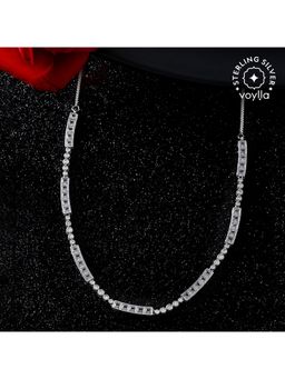 Voylla - Valentines Day Sterling Silver Classic Cz Tennis Necklace