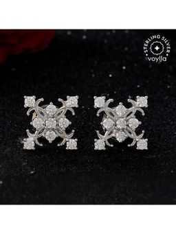 Voylla - Valentines Day Sterling Silver Renaissance Floral Stud