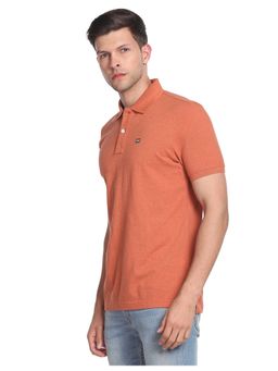 Arrow Sports - Red Heathered Pique Knit Polo T-Shirt