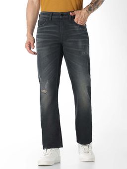 Jack & Jones - Heavily Washed Distressed Straight Fit Jeans