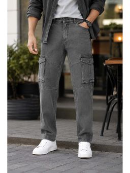 Parcel Yard - Stylish Men's Cargo Jeans With Multiple Pockets And Modern Streetwear
