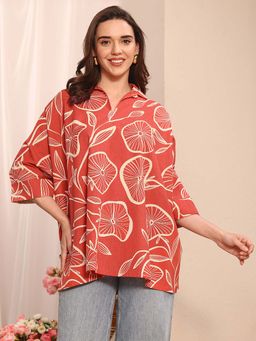 Libas - Coral Floral Printed Tunic