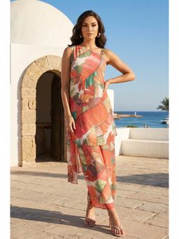 W - Multicolor Tropical Floral Printed Georgette Co-Ord Set