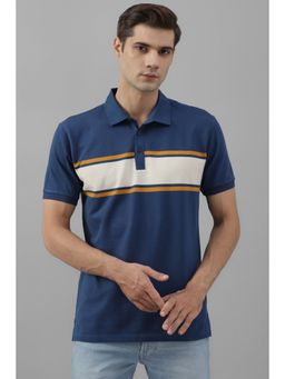 Allen Solly - Men Blue Solid Half Sleeves Polo T-Shirt