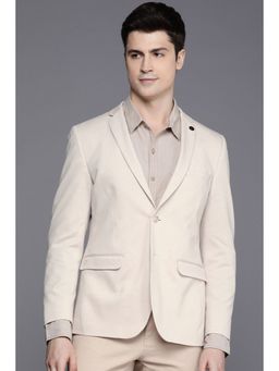 Allen Solly - Men Cream Solid Full Sleeves Blazer