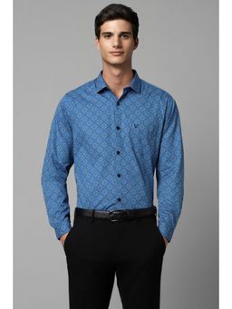 Allen Solly - Men Blue Printed Full Sleeves Formal Shirt