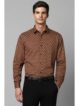 Allen Solly - Men Brown Printed Full Sleeves Formal Shirt