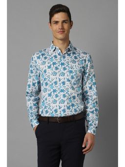 Allen Solly - Men White Printed Full Sleeves Formal Shirt