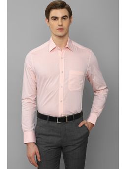 Louis Philippe - Men Pink Solid Full Sleeves Formal Shirt