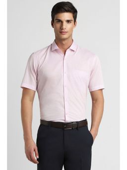 Peter England - Men Pink Printed Half Sleeves Formal Shirt
