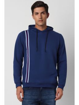 Peter England - Men Navy Blue Solid Full Sleeves Sweatshirt