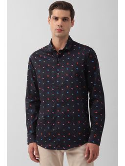 Simon Carter - Men Black Printed Full Sleeves Casual Shirt