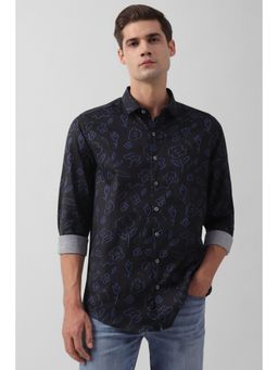 Simon Carter - Men Black Printed Full Sleeves Casual Shirt
