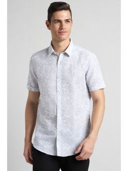 Simon Carter - Men Grey Printed Half Sleeves Casual Shirt