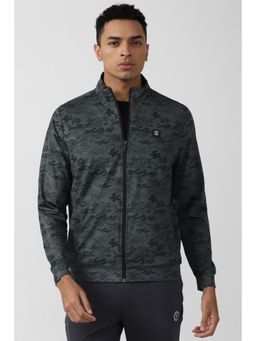 Van Heusen - Men Grey Printed Full Sleeves Jacket