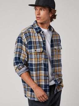 American Eagle - Men Blue Checks Full Sleeves Casual Shirt