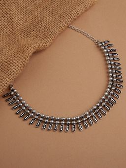 Fida - Wedding Ethnic Oxidized Silver Bold Tribal Necklace For Women
