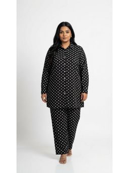 Swasti - Black Poly Crepe Plus Size Co-Ord Set