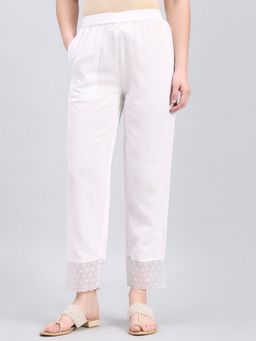 Go Colors - White Rayon Blend Ethnic Pant